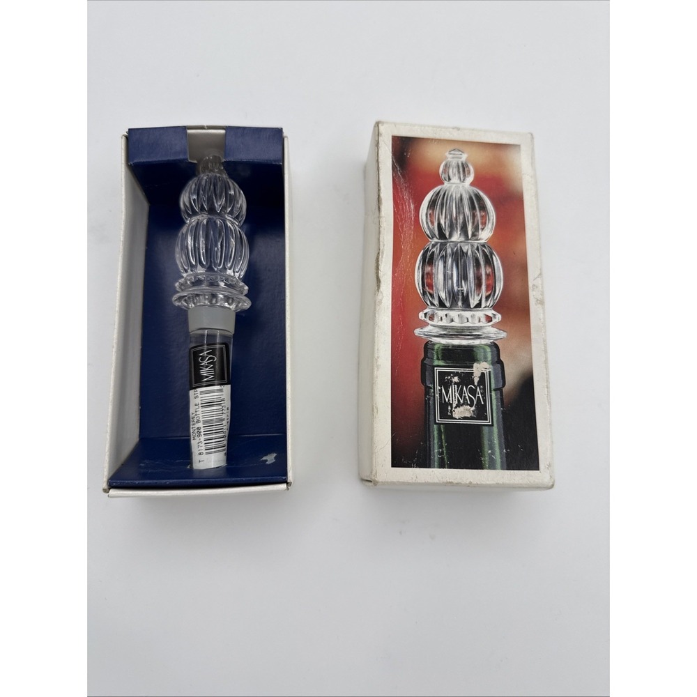 Austrian Mikasa Crystal Monterey Decorative Wine Bottle Stopper Topper Vintage